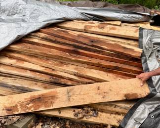 Rough cut lumber. Can be purchased by the board OR leave a bid on the entire lot.