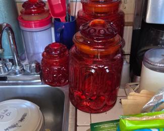 VIntage Glass canisters