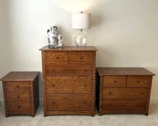Chest Of Drawers, Set of Three Plus Seashell Decor