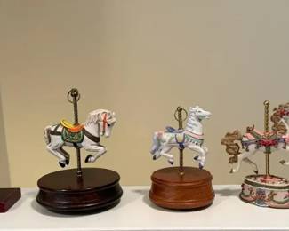 Solid Brass Carousel Horse plus Carousel Music Boxes