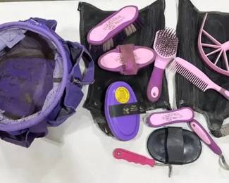 Ovation Leather Half Chaps Plus Equestria Grooming Set