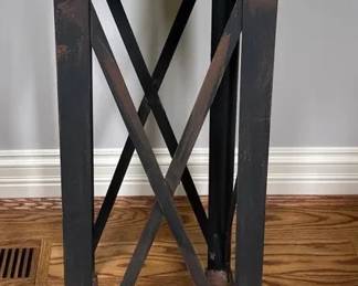 Distressed Metal Industrial Style Plant Stand