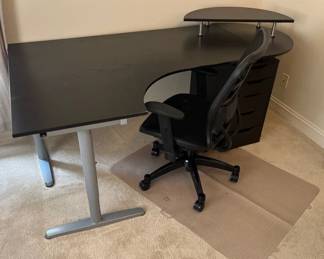 Large Desk With Matching Set Of Drawers And Chair