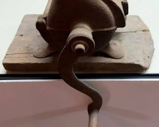 Antique Cast Iron Tobacco Grinder with Hand Crank