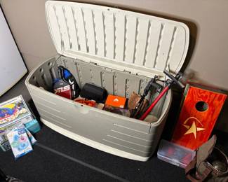 Outdoor Games and Recreation with Large Rubbermaid Deck Box