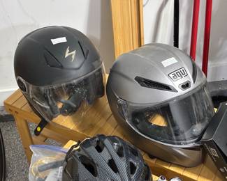Motorcycle helmets, riding gloves