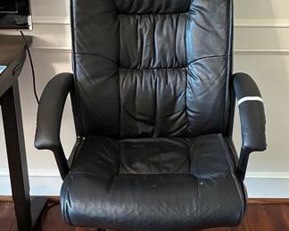 Black leather office chair