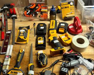 DeWalt tools and assorted carpentry tools