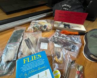 Fly fishing supplies and poles