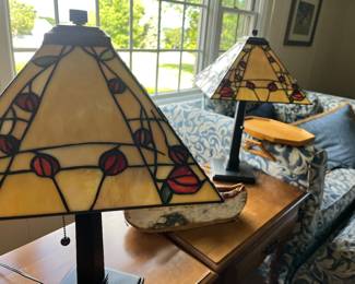 Set of Tiffany style lamps