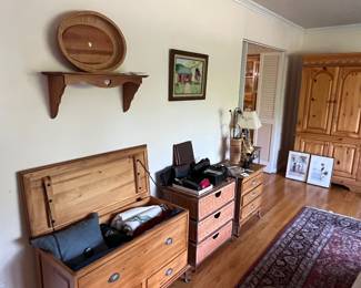 Furniture, baskets, art