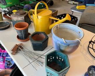Garden tools and pots