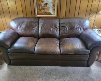 Leather sofa & loveseat