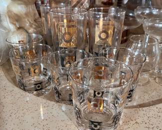 Retro Glass Gold Barware