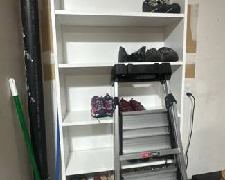 Bookshelf and ladder (shoes not for sale)