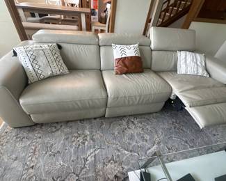 Leather sectional with power recliners