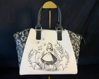 Loungefly Disney Alice In Wonderland Black & White Satchel Bag