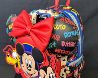 Loungefly Disney Mickey & Friends Classic All-Over Print Mini Backpack With Ear Headband Holder