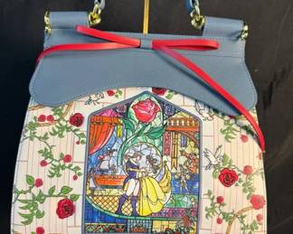 Loungefly Disney Beauty and the Beast Stained Glass Rose Handbag