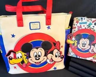 Loungefly Mickey & Friends Classic Sensational 6 Backpack/Tote Bag & Refillable Crossbody Journal