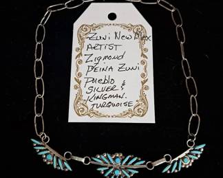 Beautiful Turquoise Jewelry representing Navajo, Zuni, Taxco with artist names like Garcia, Kingman, Zigmond and more