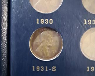 WHITMAN LINCOLN CENTS (1909-1940) BINDER (PARTIAL) Key Date Penny... 1931 S LINCOLN CENT