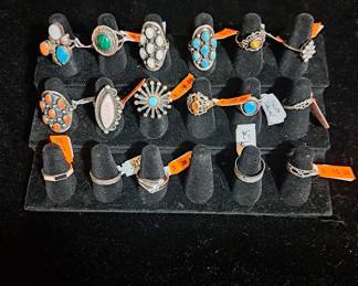 Beautiful Turquoise Jewelry representing Navajo, Zuni, Taxco with artist names like Garcia, Kingman, Zigmond and more