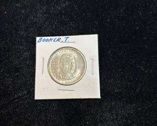 Coins include Seated dimes and half dimes Indian head cents Barber half dollars, quarters, and dimes including a 1892 1st year of issue Seated Liberty coins including a 1840 Seated Liberty dollar coin A large variety of Buffalo nickels nickels including a possible Legend coin 1937 3-leg buffalo Shield nickels including 1866 1st year of issue 1946 Booker T half dollar 1st Edition