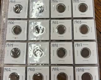 Coins include Seated dimes and half dimes Indian head cents Barber half dollars, quarters, and dimes including a 1892 1st year of issue Seated Liberty coins including a 1840 Seated Liberty dollar coin A large variety of Buffalo nickels nickels including a possible Legend coin 1937 3-leg buffalo Shield nickels including 1866 1st year of issue 1946 Booker T half dollar 1st Edition