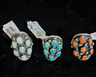 Beautiful Turquoise Jewelry representing Navajo, Zuni, Taxco with artist names like Garcia, Kingman, Zigmond and more