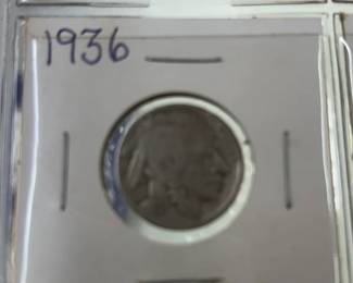 Coins include Seated dimes and half dimes Indian head cents Barber half dollars, quarters, and dimes including a 1892 1st year of issue Seated Liberty coins including a 1840 Seated Liberty dollar coin A large variety of Buffalo nickels nickels including a possible Legend coin 1937 3-leg buffalo Shield nickels including 1866 1st year of issue 1946 Booker T half dollar 1st Edition