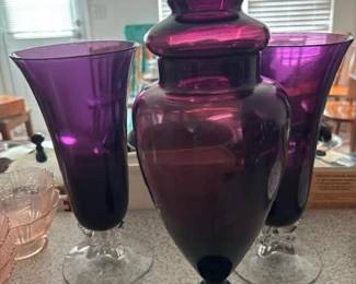 Fine vintage glassware includes Fenton, Imperial, Candlewick, and Bohemian
