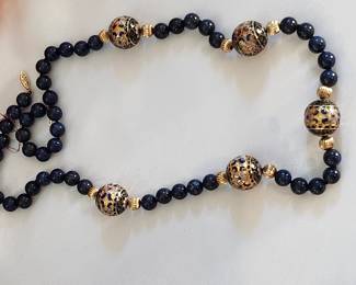 14 gold clasp, dyed lapis