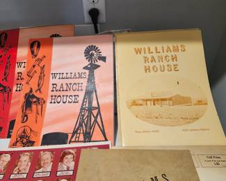 Williams Ranch House Menus