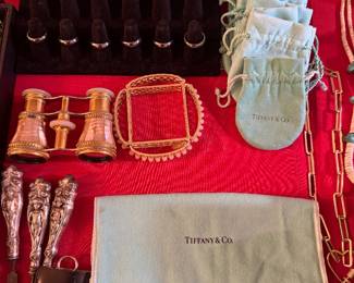 Some Tiffany, jewelry and empty Tiffany bags