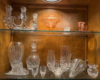 Many pieces of fine Waterford crystal