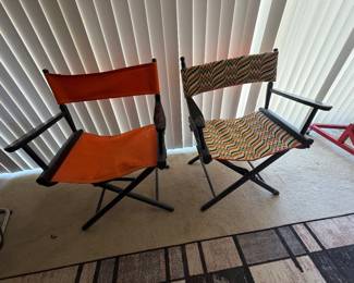 Vintage folding canvas chairs