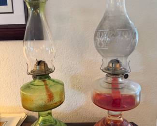 Antique oil lamps