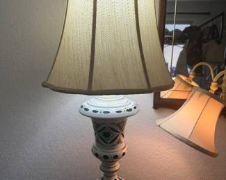Bohemian overlay and hand-painted lamp