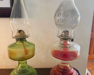 Antique oil lamps