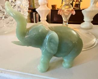 Miniature jade elephant