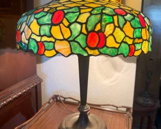 Vintage leaded glass lamp