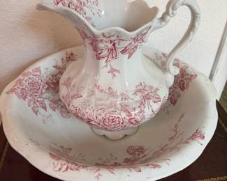 Antique wash, basin and pitcher