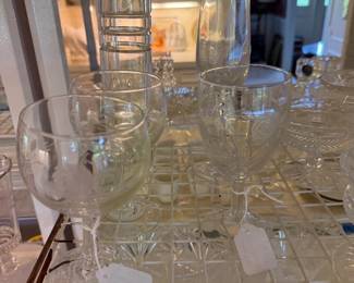 Vintage Rose Wine Cordial glasses 