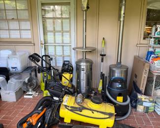 Power washers, patio heaters liquid sprayers