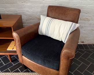 in the cottage: PAIR of leather club chairs