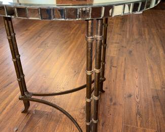 Brass Bamboo style mirrored table 