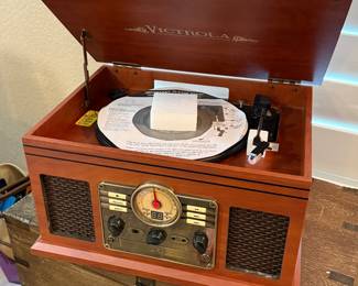 NEW - victrola blue tooth console turntable / vinyl records 