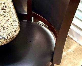  $50 each - Black leather / wood swivel barstools - (6) available 