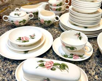 $150 - FULL SET - Universal Ballerina 1950's " Moss Rose" Vintage Coupe set - 6 place settings 
